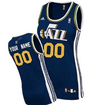 Womens Customized Utah Jazz Blue Basketball Jersey